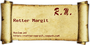 Retter Margit névjegykártya